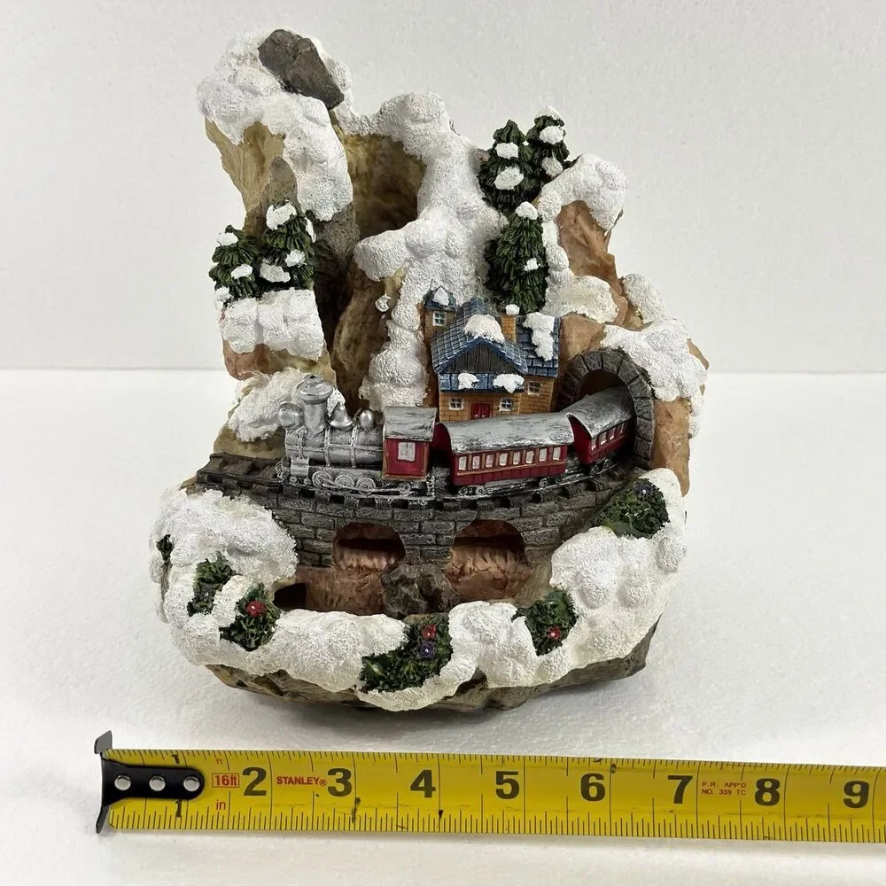 San Francisco Music Box Christmas Train Village Tunnel Scene Music Box WORKS
